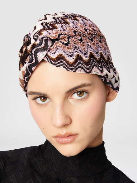 Chevron viscose turban, Multicoloured  - LS24WS23BV00GMSM67S