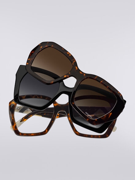 Gafas de sol de doble clip de acetato, Multicolor  - LS25S005BV008BS01AM