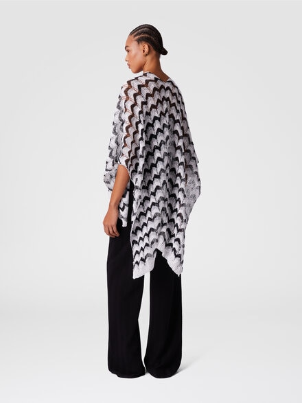 Knit cape with chevron pattern, Multicoloured  - LS25SC00BV00HLSM67S