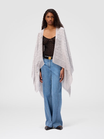 Viscose blend cape with luminous details, Multicoloured  - LS25SC01BV00HLSM67S