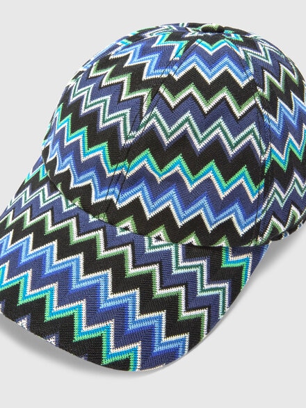 Cotton baseball cap with zig zag pattern, Multicoloured  - LS25SS04BV00HKSM67R