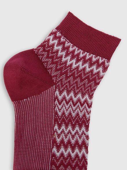 Short socks cotton blend zig zag, Multicoloured  - LS25SS07BV00HLSM79Z