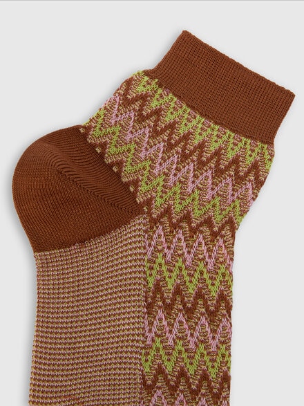Calcetines cortos mezcla de algodón zig zag, Multicolor  - LS25SS08BV00HLSM67S