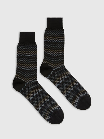 Calzini corti in  puro cotone zig zag, Multicolore  - LS25SS09BV00HKSM67R