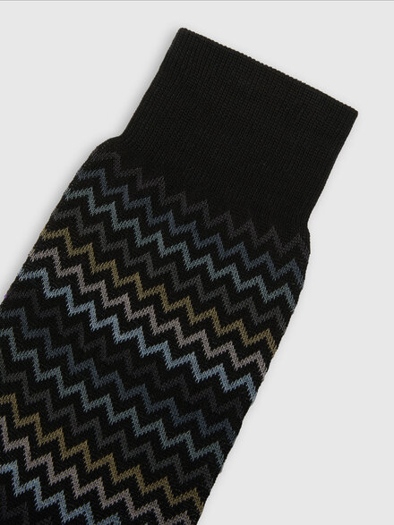 Short socks in pure cotton with zig-zag pattern., Multicoloured  - LS25SS09BV00HKSM67R
