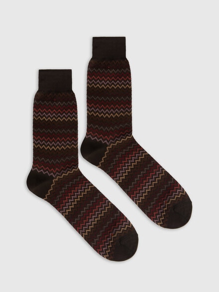 Calzini corti in  puro cotone zig zag, Multicolore  - LS25SS09BV00HKSM67S