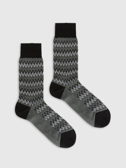 Calzini corti misto cotone zig zag, Multicolore  - LS25SS0ABV00HKSM67R