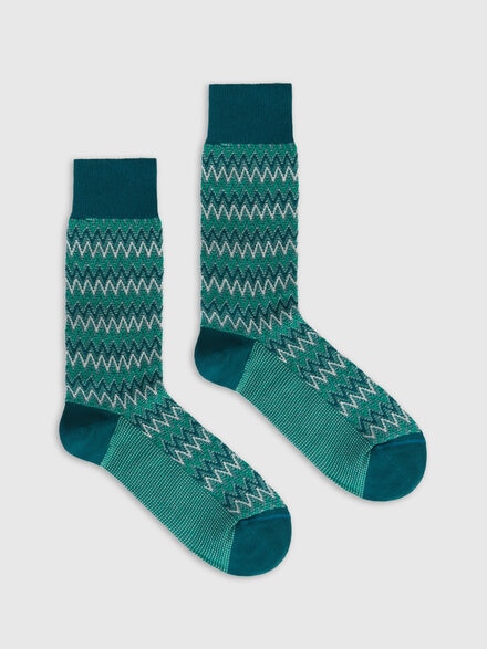 Calzini corti misto cotone zig zag, Multicolore  - LS25SS0ABV00HKSM67S