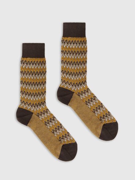 Calzini corti misto cotone zig zag, Multicolore  - LS25SS0ABV00HKSM67V