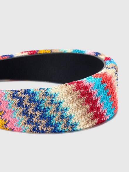 Knitted Headband with Chevron Pattern, Multicoloured  - LS25SS0FBV00HLSM67U