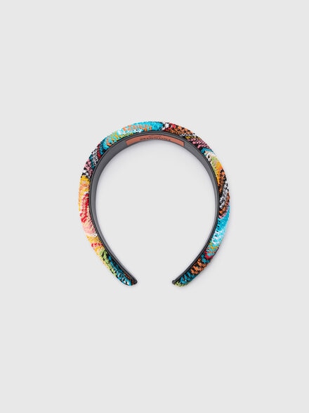 100% Viscose Headband with Chevron Pattern, Multicoloured  - LS25SS0GBV00HLSM67U