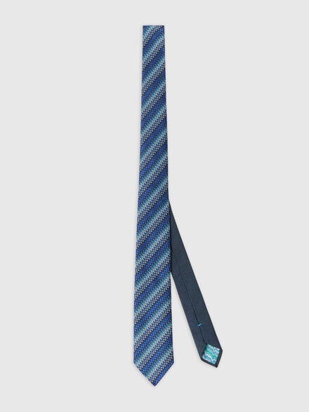 Tie with Chevron Embroidery, Multicoloured  - LS25SS0LBV00HKSM67U
