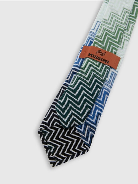 100% cotton tie with zigzag dégradé pattern, Multicoloured  - LS25SS0QBV00HKSM67R
