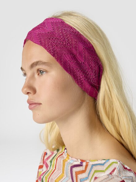 Viscose and Lamé Hairband, Fuchsia - LS25SS0XBV00HLSM67S
