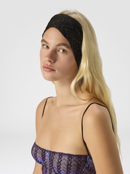 Viscose and Lamé Hairband, Black - LS25SS0XBV00HLSM67U