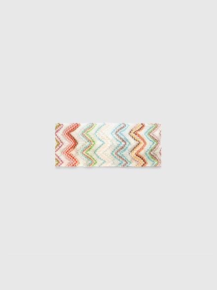 Fascia per capelli in lamé e viscosa con effetto maglia e motivo zig zag, Multicolore  - LS25SS10BV00HLSM67U