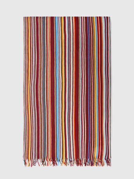 100% Cotton Striped Pattern Scarf, Multicoloured  - LS25SS1UBV00HKSM67R