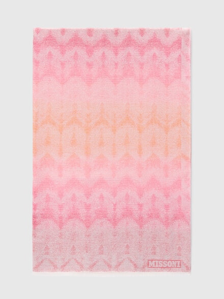 Scarf with dégradé zig zag embroidery, Multicoloured  - LS25SS24BV00HLSM67U