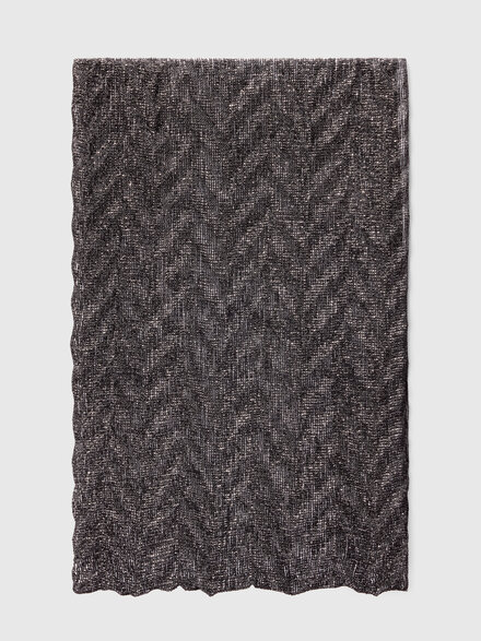 Stola mit Chevron-Motiv und unregelmäßigen Rändern, Mehrfarbig  - LS25SS2BBV00HLSM67R
