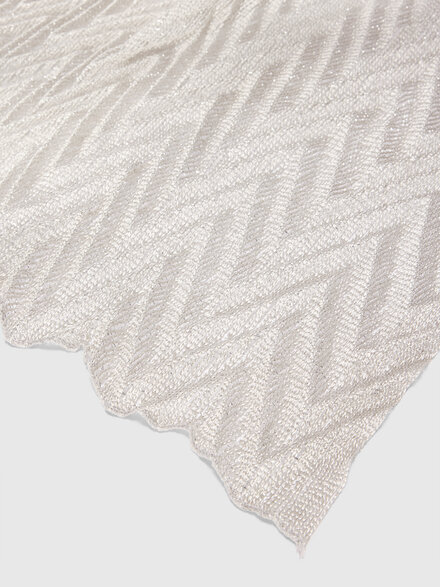 Chevron motif stole with irregular borders, Multicoloured  - LS25SS2BBV00HLSM67T