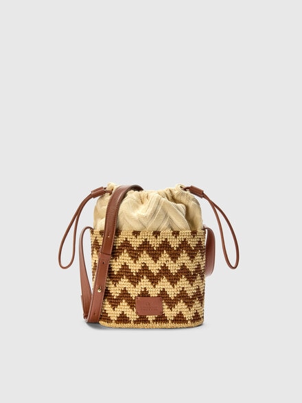 Raffia shoulder bag, Brown - LS25SX08BV00HQS80DV