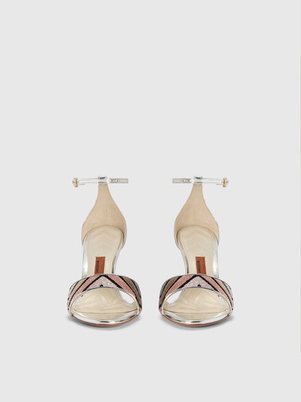 Sandal with adjustable strap and zig zag pattern, Multicoloured  - LS25SY0ABV00HOSM9J8