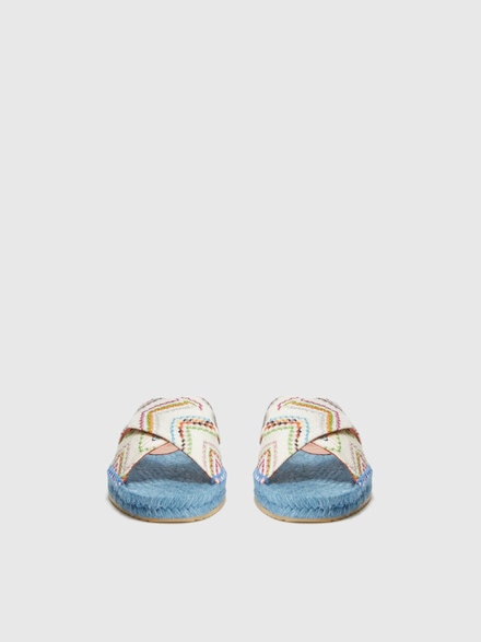 Espadrilles with double zigzag strap, Blue - LS25SY0HBV00HOS72N3