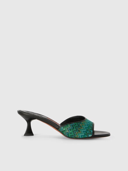 Sandali chevron con paillettes, Verde - LS25SY0JBV00HOS615D