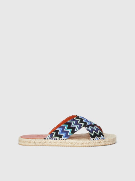 Espadrilles à semelle en corde et brides croisées, Multicolore  - LS25SY0OBV00HPS72N6