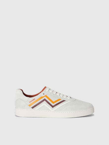 Baskets avec zig zag en relief, Blanc & Gris - LS25SY0SBV00HPS01IC
