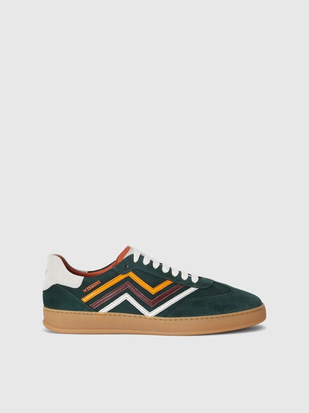 Baskets avec zig zag en relief, Vert  - LS25SY0SBV00HPS615G