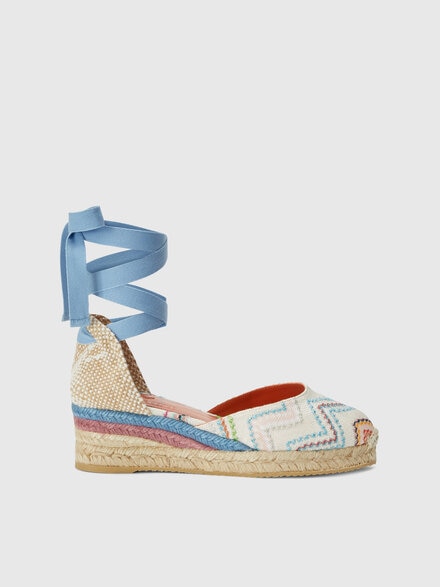 Espadrillas con motivo zig zag e nastri regolabili, Multicolore  - LS25SY0UBV00HOSM9U1