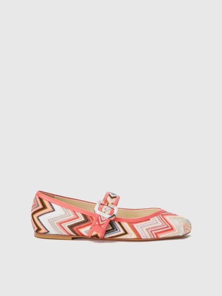 Ballerine con fibbia e laccetto regolabile lavorazione chevron, Multicolore  - LS25SY0XBV00HOS30FE