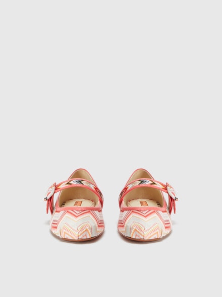 Ballet flats with buckle and adjustable chevron strap, Multicoloured  - LS25SY0XBV00HOS30FE