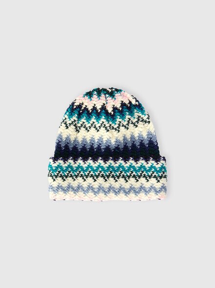 Zigzag wool hat, Multicoloured  - LS25WS01BV00IHSM67U