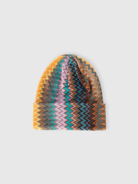 Women’s wool-blend zigzag hat, Multicoloured  - LS25WS04BV00IHSM67V