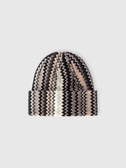 Men’s wool-blend zigzag hat, Multicoloured  - LS25WS05BV00IISM67S