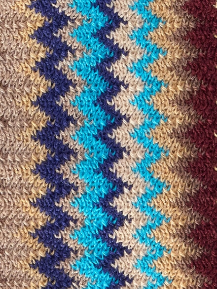 Men’s wool-blend zigzag hat, Multicoloured  - LS25WS05BV00IISM67U