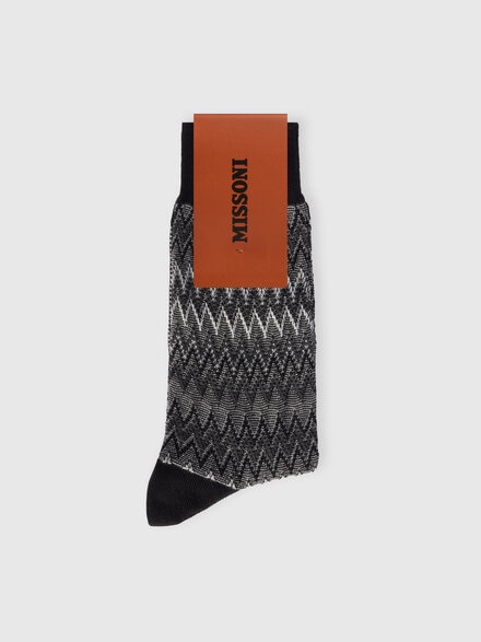 Mid-length cotton-blend zigzag socks, Multicoloured  - LS25WS07BV00IISM67V