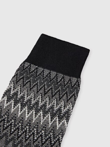 Mid-length cotton-blend zigzag socks, Multicoloured  - LS25WS07BV00IISM67V