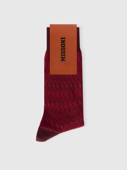 Mid-length cotton-blend 3D zigzag socks, Multicoloured  - LS25WS08BV00IISM67S