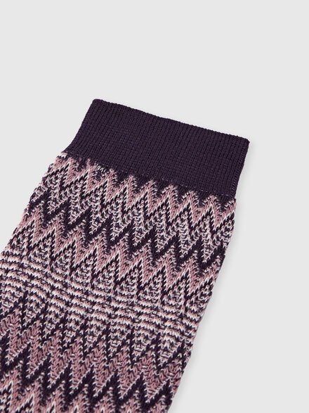 Mid-length cotton-blend chevron socks, Multicoloured  - LS25WS0ABV00IHSM67S