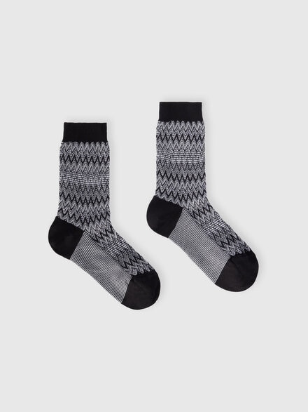 Calzini medi in misto cotone chevron, Multicolore  - LS25WS0ABV00IHSM67T