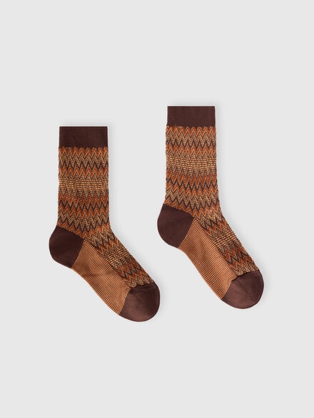 Calzini medi in misto cotone chevron, Multicolore  - LS25WS0ABV00IHSM67U