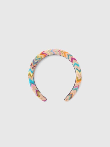 Padded zigzag wool-blend headband, Multicoloured  - LS25WS0BBV00IHSM67R