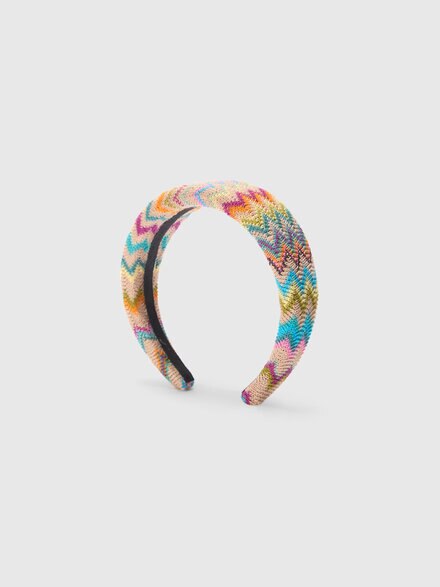 Padded zigzag wool-blend headband, Multicoloured  - LS25WS0BBV00IHSM67R