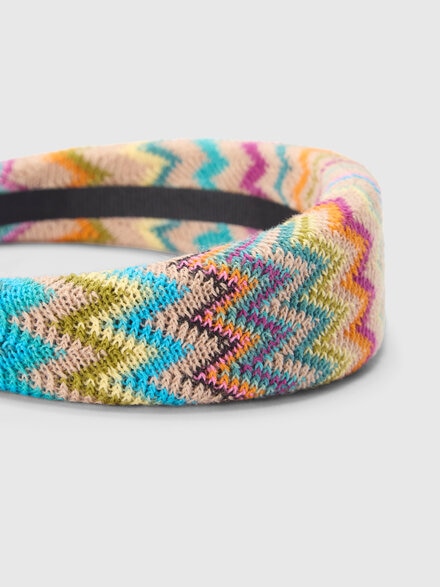 Padded zigzag wool-blend headband, Multicoloured  - LS25WS0BBV00IHSM67R