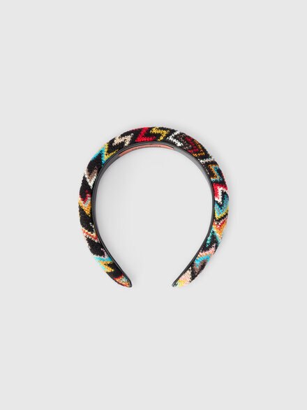 Cerchietto bombato in misto lana zig zag, Multicolore  - LS25WS0BBV00IHSM67U