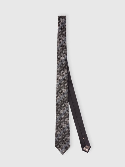 Silk zigzag tie, Multicoloured  - LS25WS0DBV00IISM67T