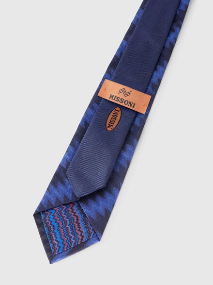 Cravate en soie à motif grec et zigzag, Multicolore  - LS25WS0EBV00IISM67R